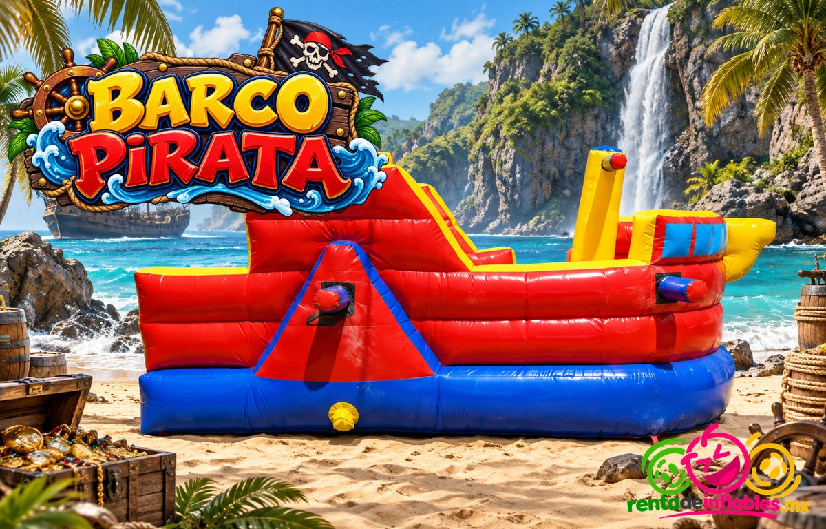 Inflable Barco Pirata, vista lateral