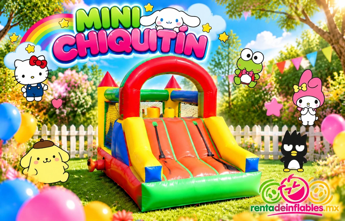 Mini Chiquitín, vista frontal del inflable con resbaladilla