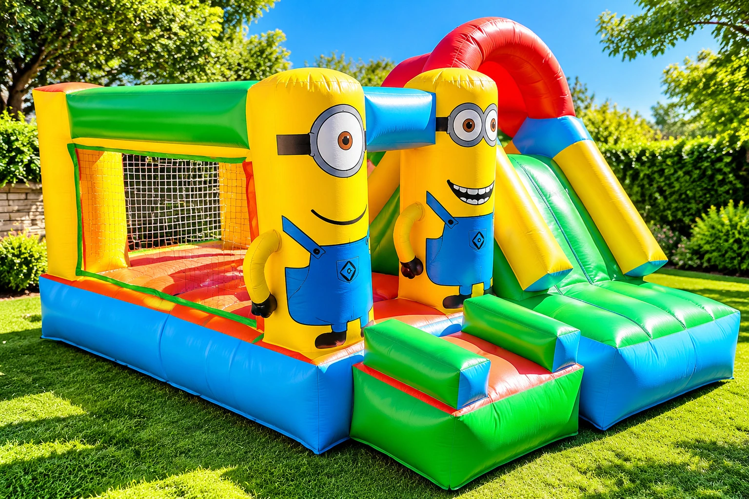 Inflable Minion Doble para renta en fiestas infantiles en CDMX y Área Metropolitana