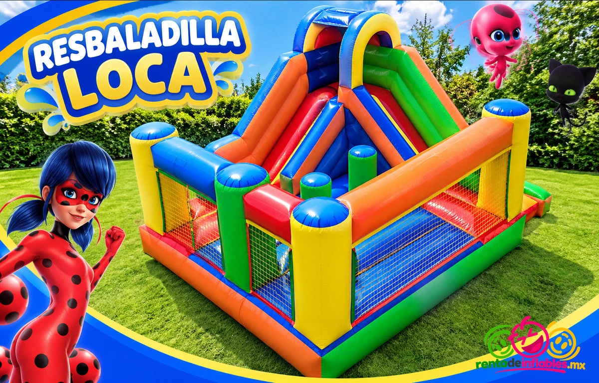 Inflable Resbaladilla Loca, perspectiva diagonal