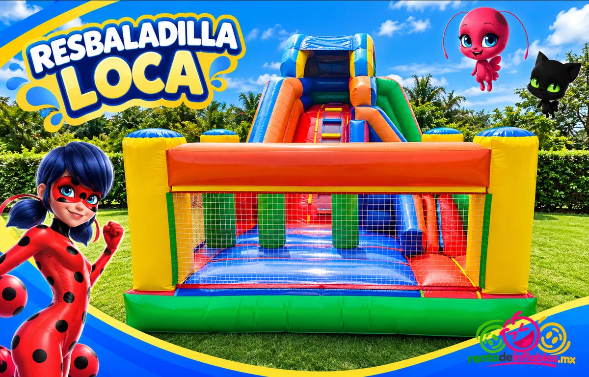 Inflable Resbaladilla Loca, vista frontal